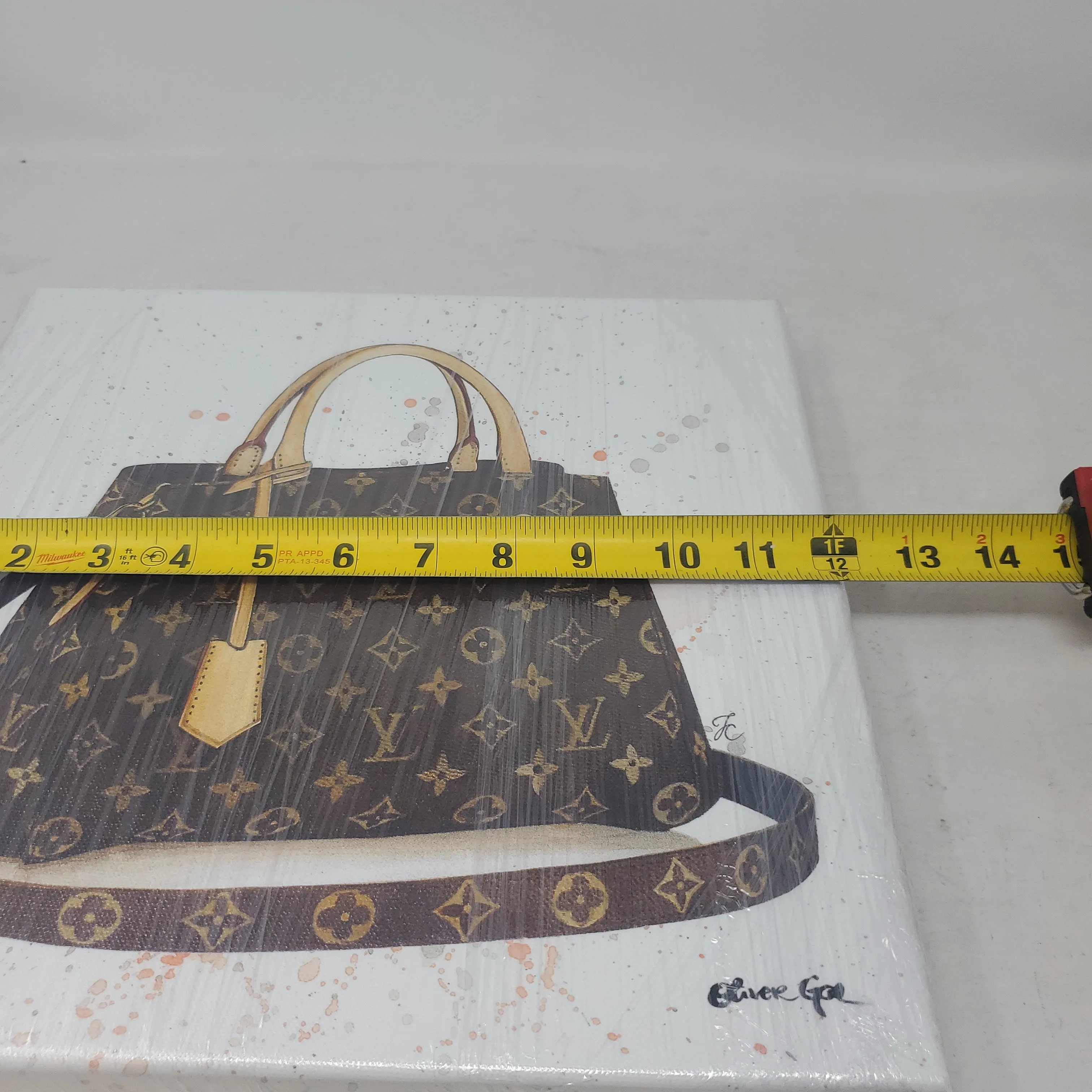 Oliver Gal Doll Memories Details LV Bag Canvas Art Wall Decor 12x12 in AP17B