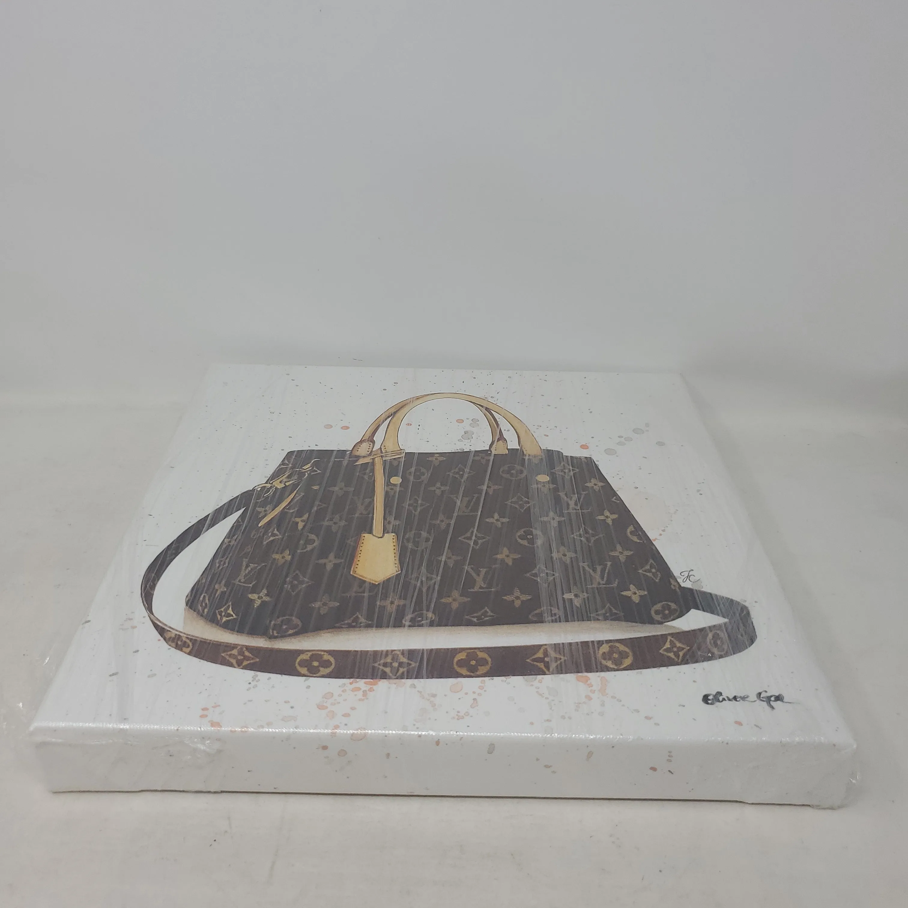 Oliver Gal Doll Memories Details LV Bag Canvas Art Wall Decor 12x12 in AP17B