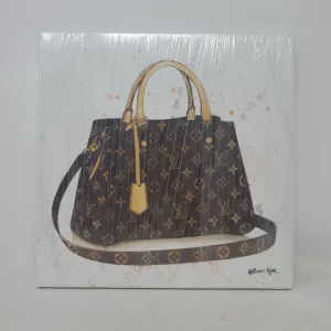 Oliver Gal Doll Memories Details LV Bag Canvas Art Wall Decor 12x12 in AP17B