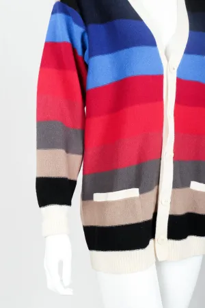 Ombré Striped Knit Boyfriend Cardigan
