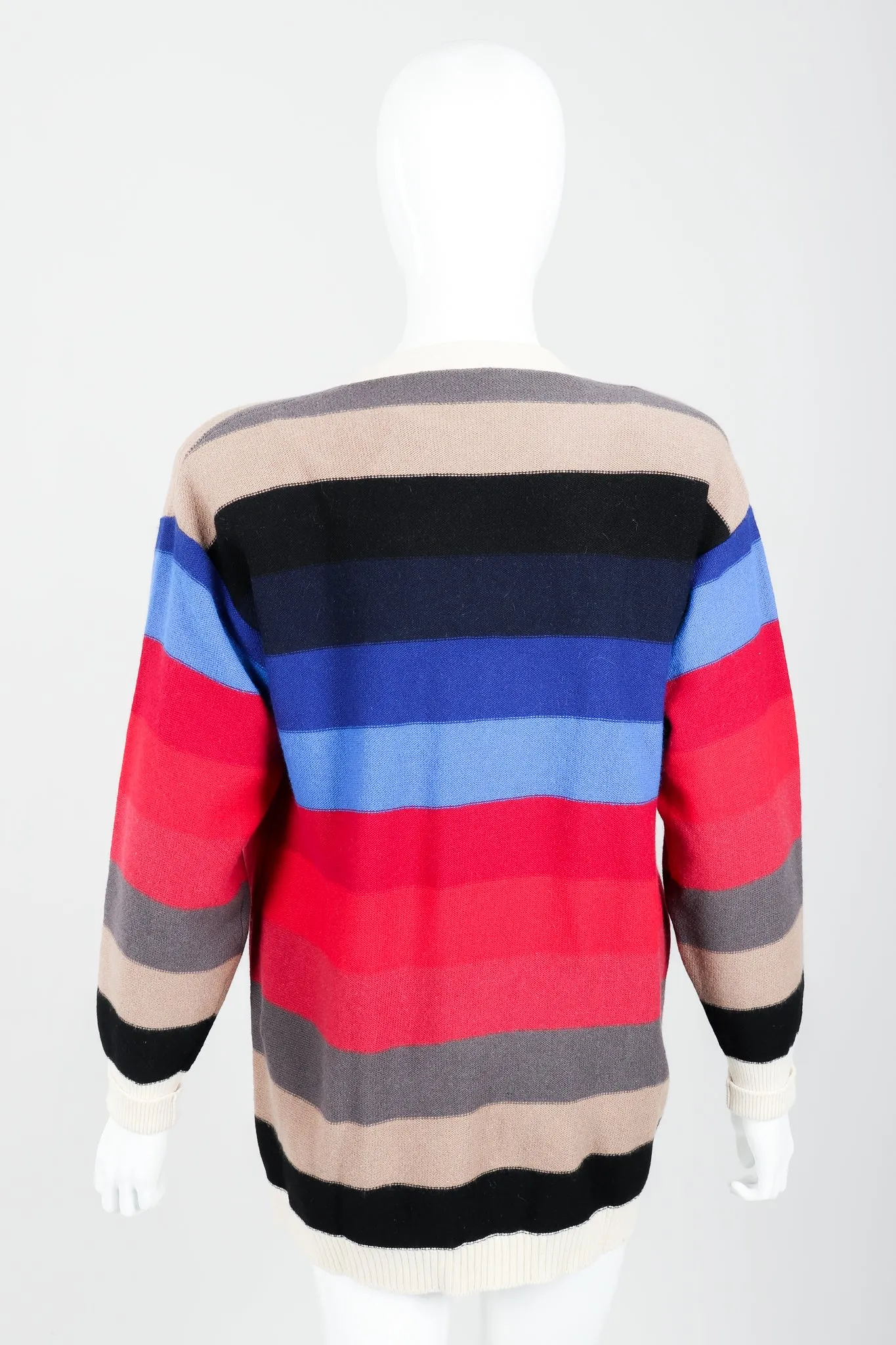 Ombré Striped Knit Boyfriend Cardigan