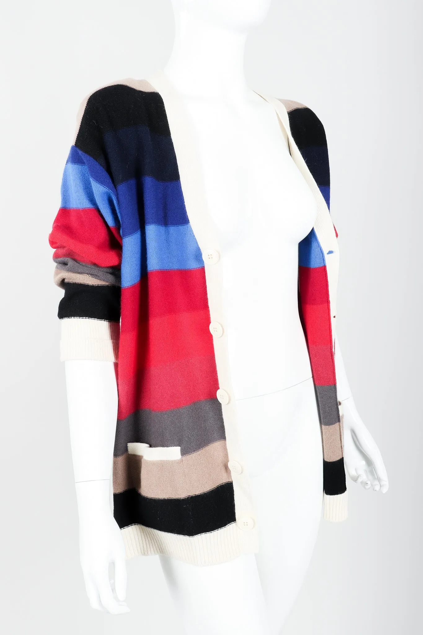 Ombré Striped Knit Boyfriend Cardigan