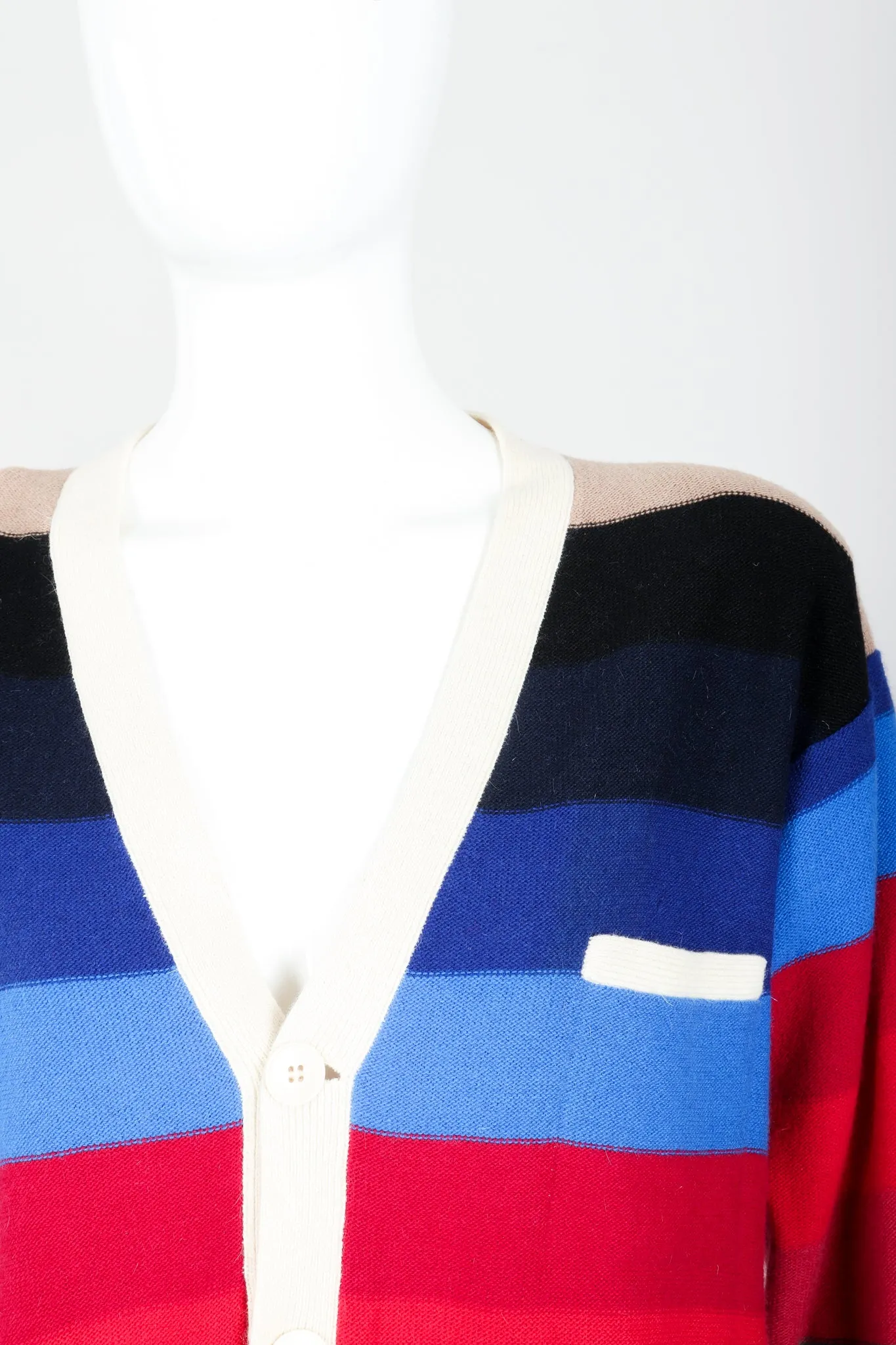 Ombré Striped Knit Boyfriend Cardigan