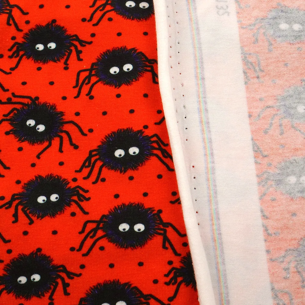 orange series spider spider web dots spot printed fabric