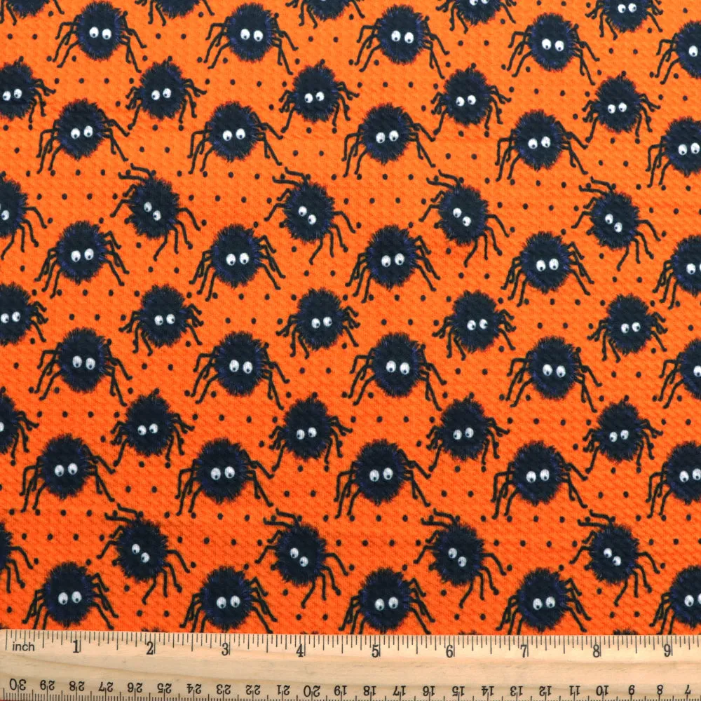 orange series spider spider web dots spot printed fabric