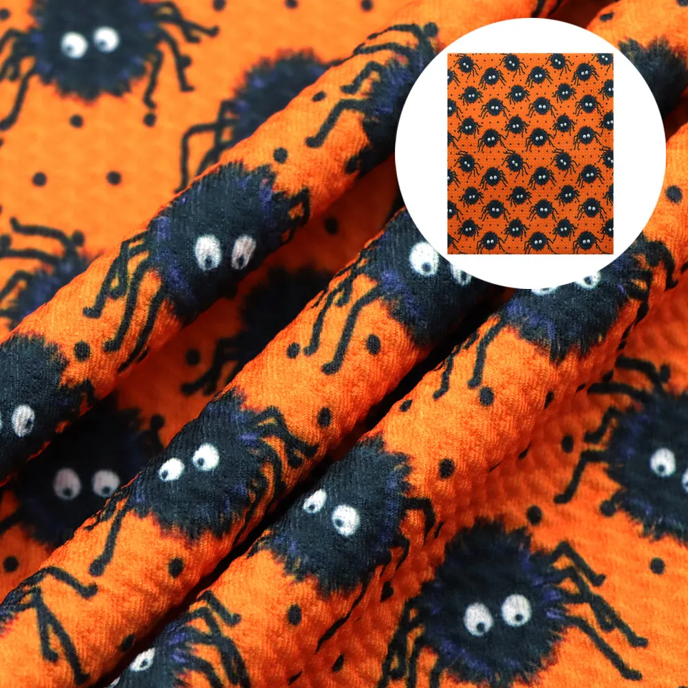 orange series spider spider web dots spot printed fabric