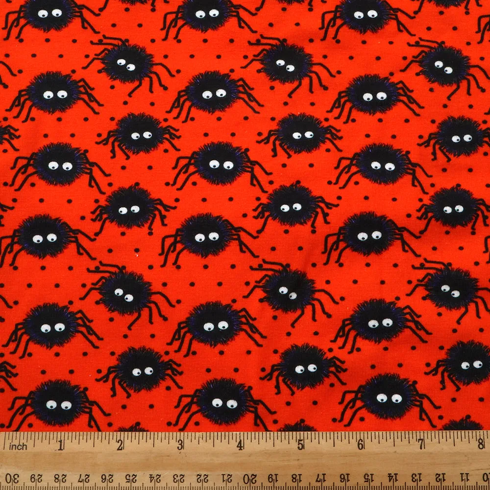 orange series spider spider web dots spot printed fabric