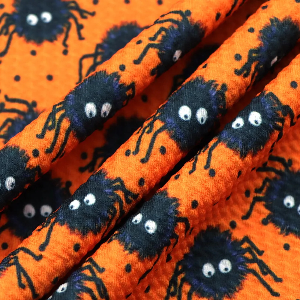 orange series spider spider web dots spot printed fabric