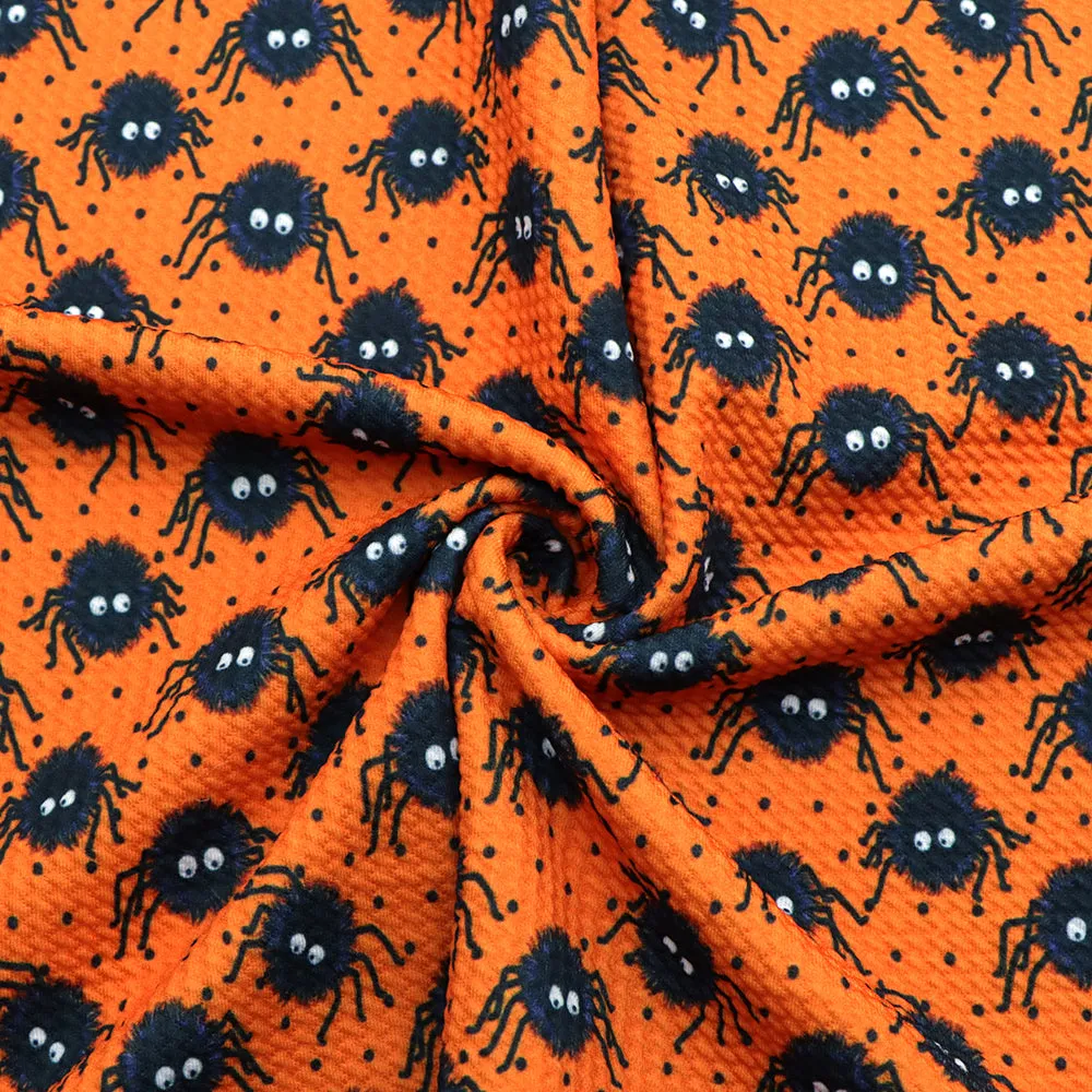 orange series spider spider web dots spot printed fabric