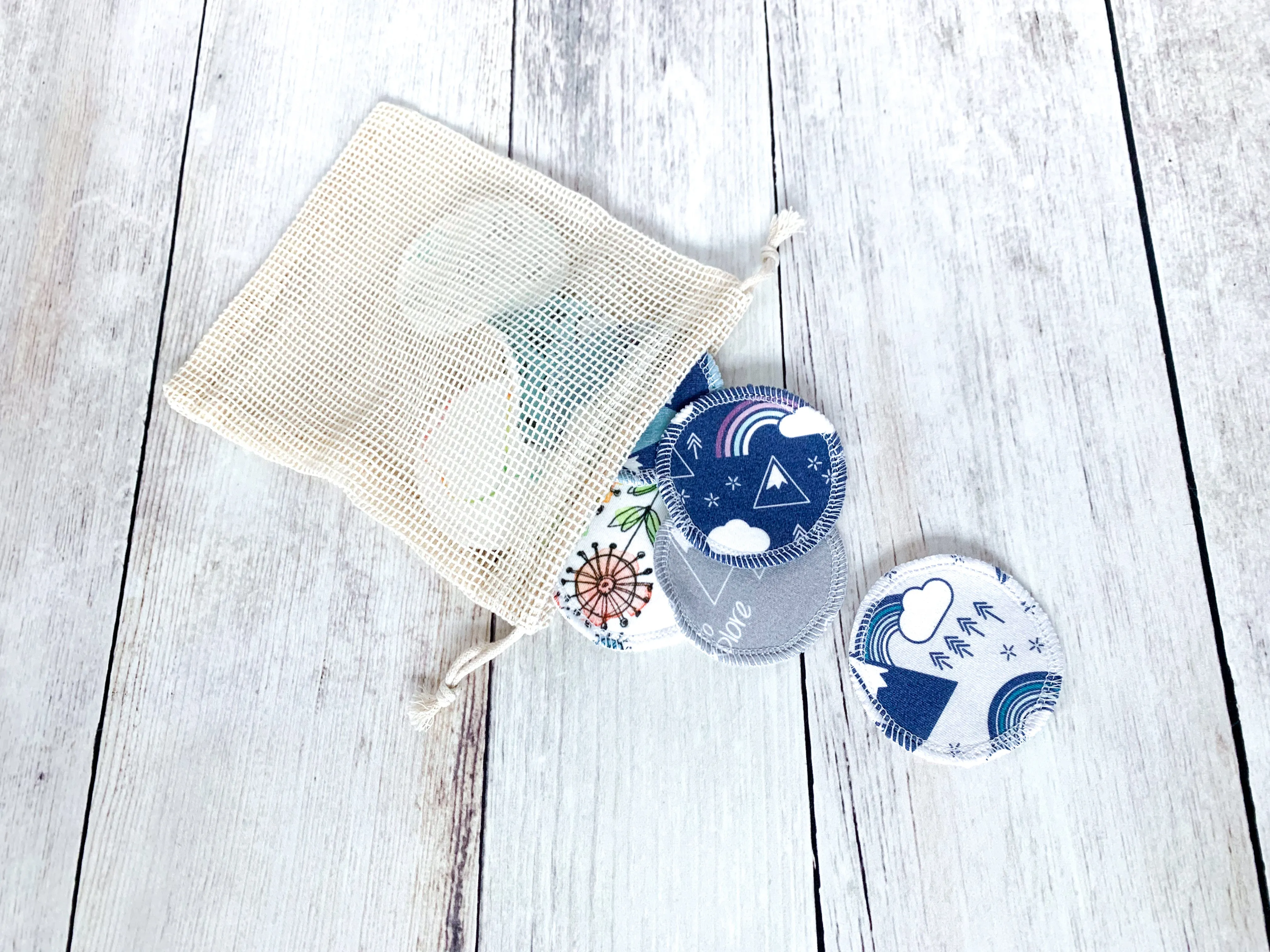 Organic Cotton Face Rounds - Set #10 - Colorful Mix (Small)