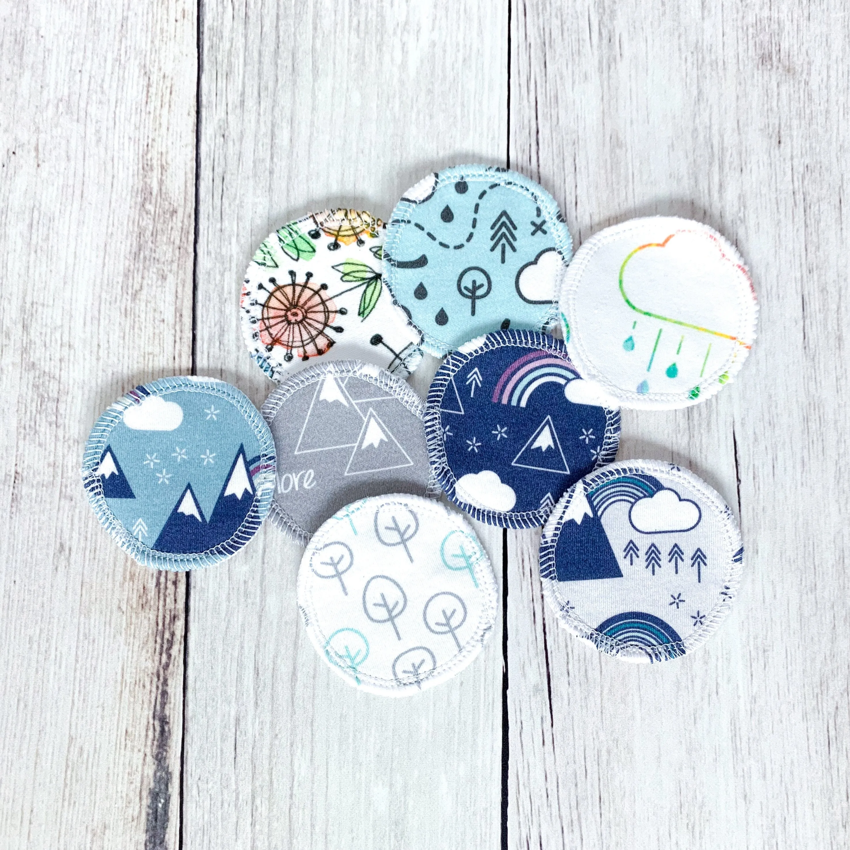 Organic Cotton Face Rounds - Set #10 - Colorful Mix (Small)