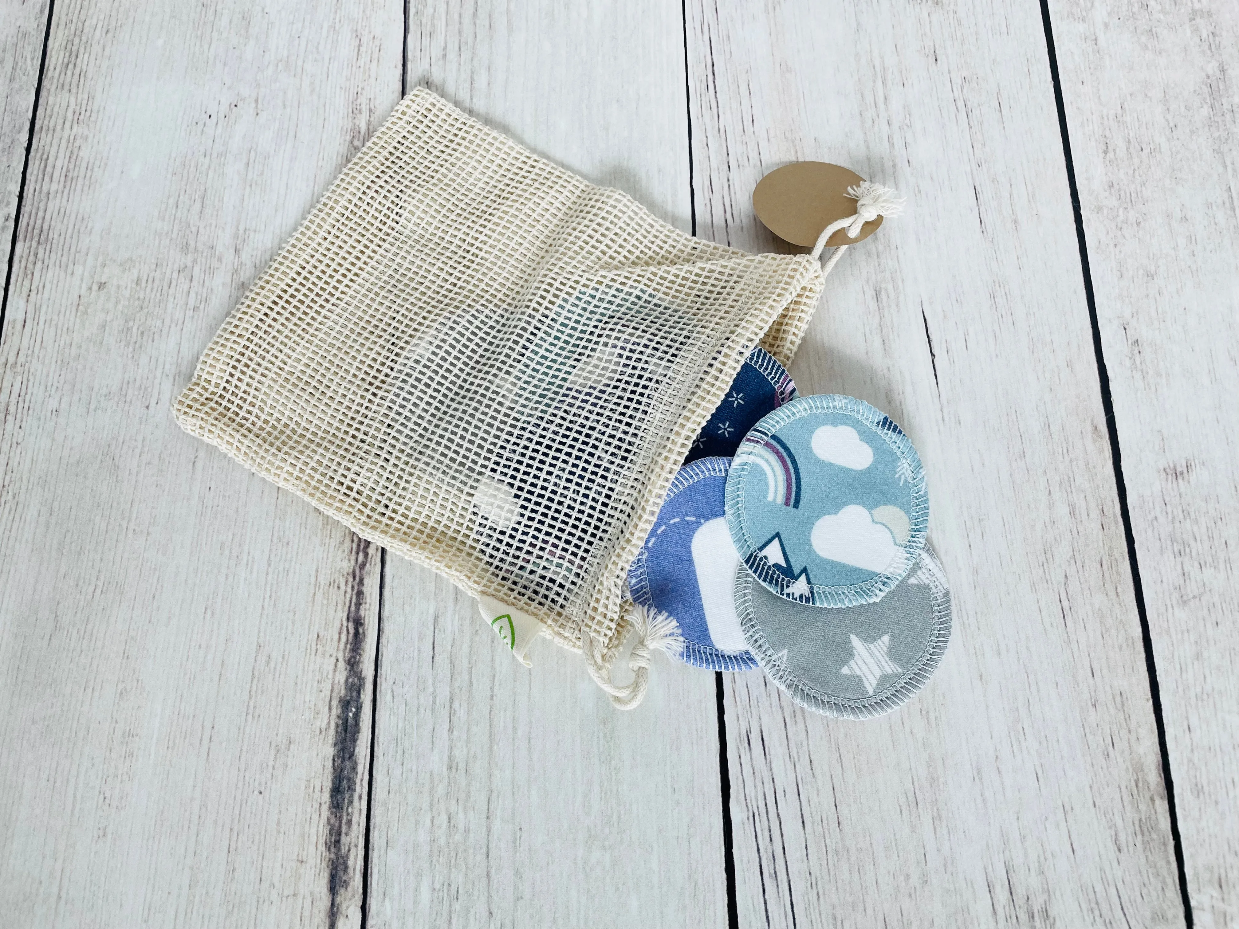 Organic Cotton Face Rounds - Set #12 - Purple / Blue / Gray Mix (Small)