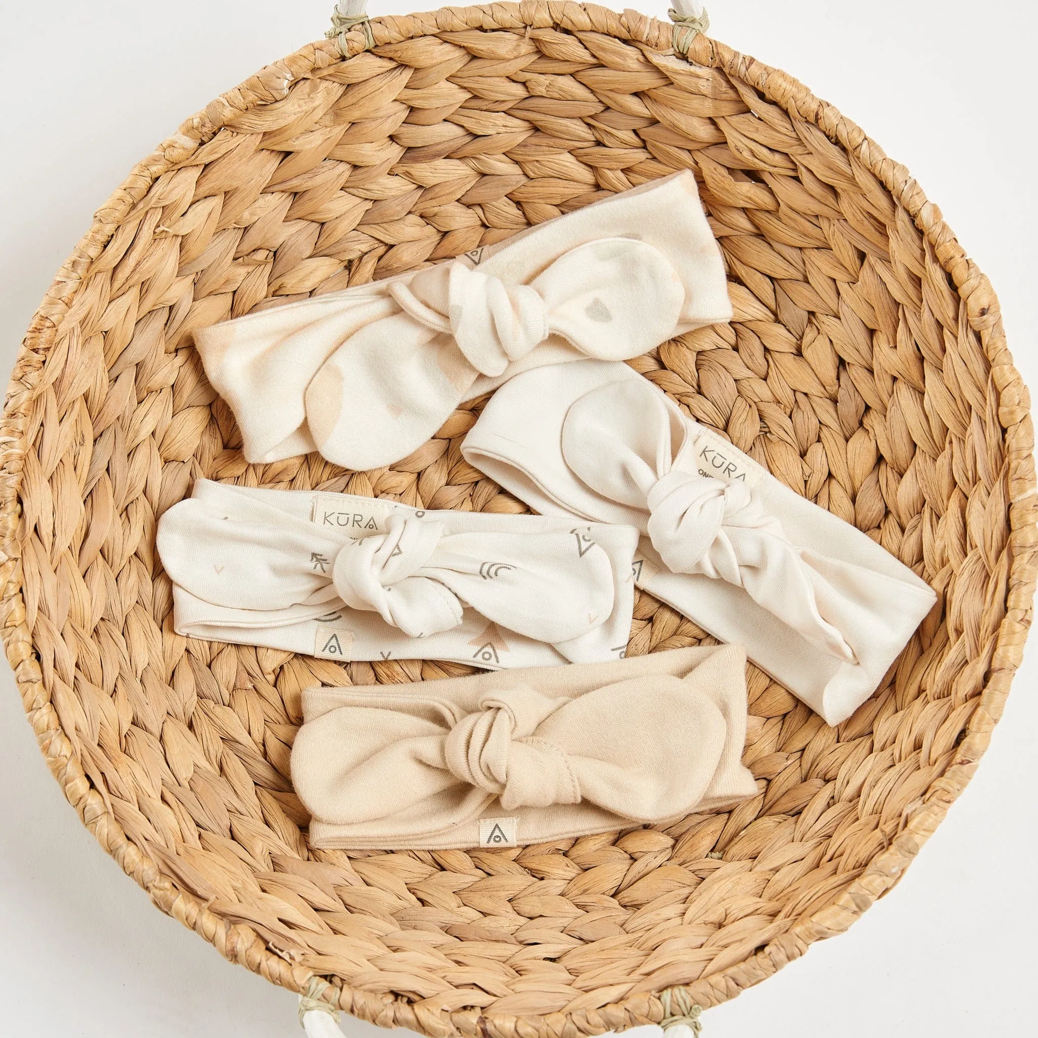 Organic Jersey Top Knot Headband in Earth Print