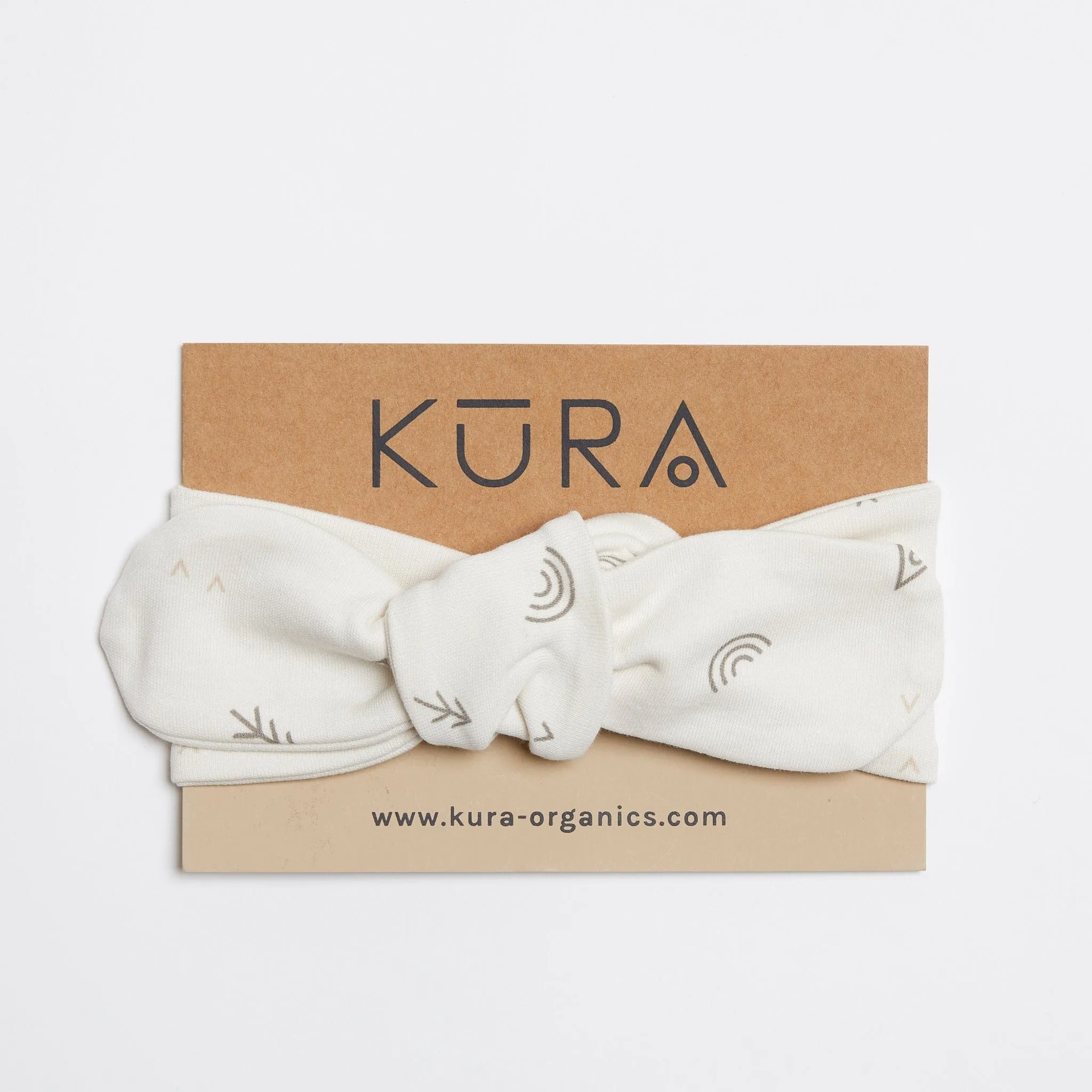 Organic Jersey Top Knot Headband in Earth Print
