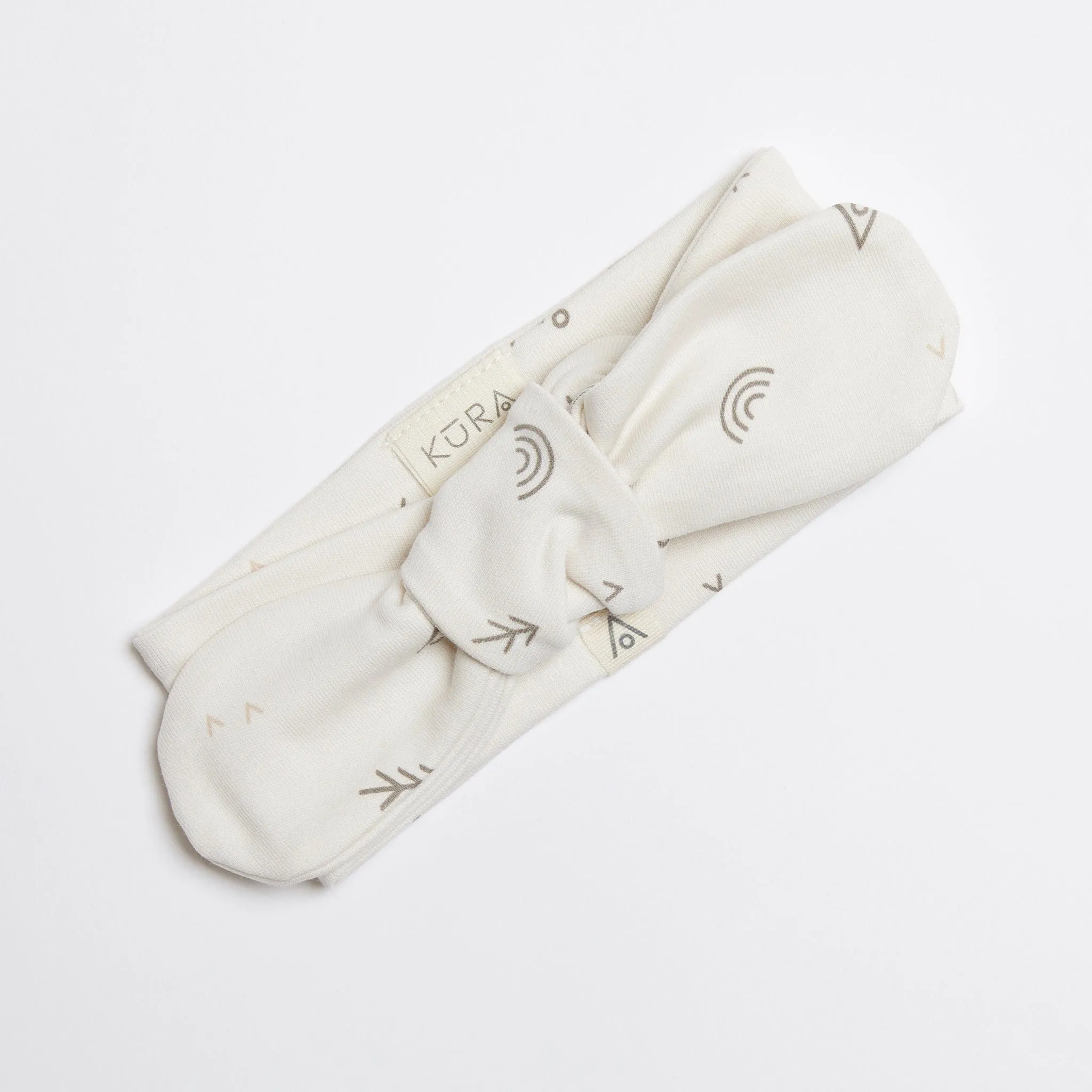 Organic Jersey Top Knot Headband in Earth Print