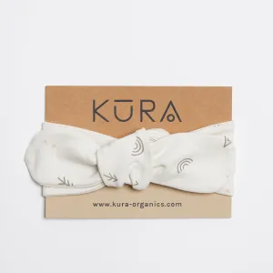Organic Jersey Top Knot Headband in Earth Print