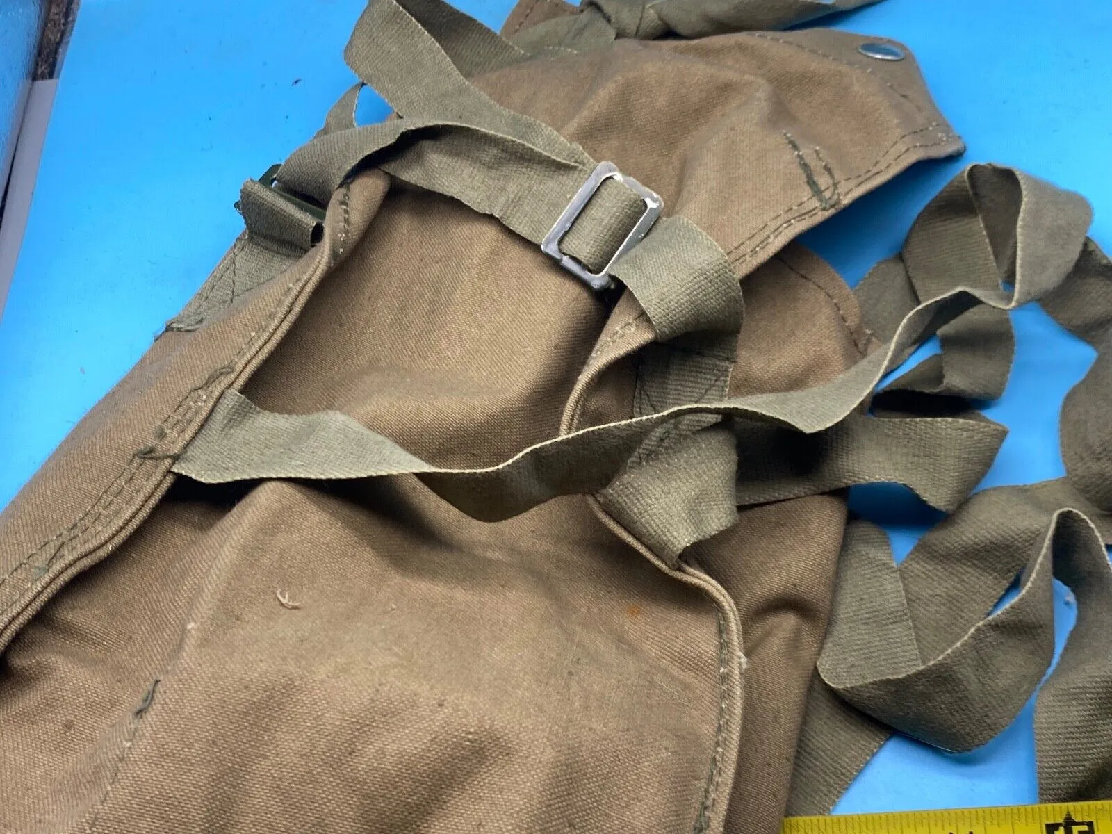 Original Post WW2 Italian Army Canvas Gas Mask Bag