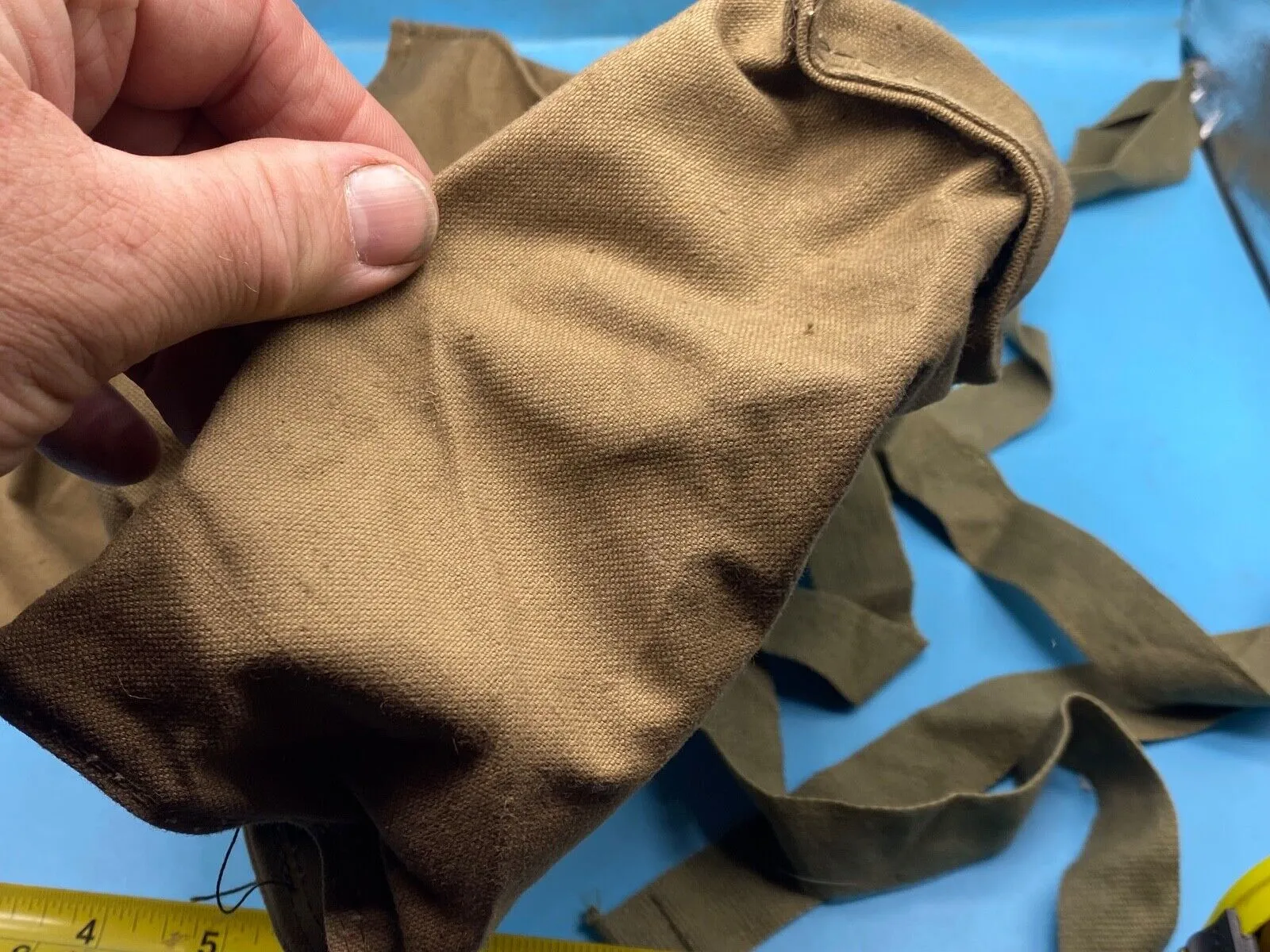 Original Post WW2 Italian Army Canvas Gas Mask Bag