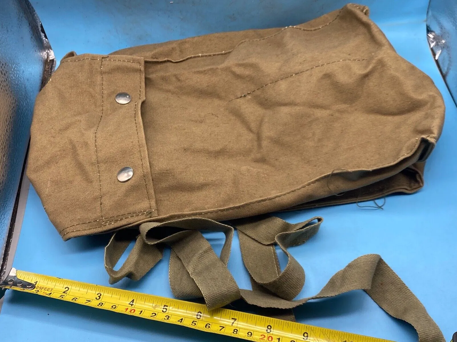 Original Post WW2 Italian Army Canvas Gas Mask Bag