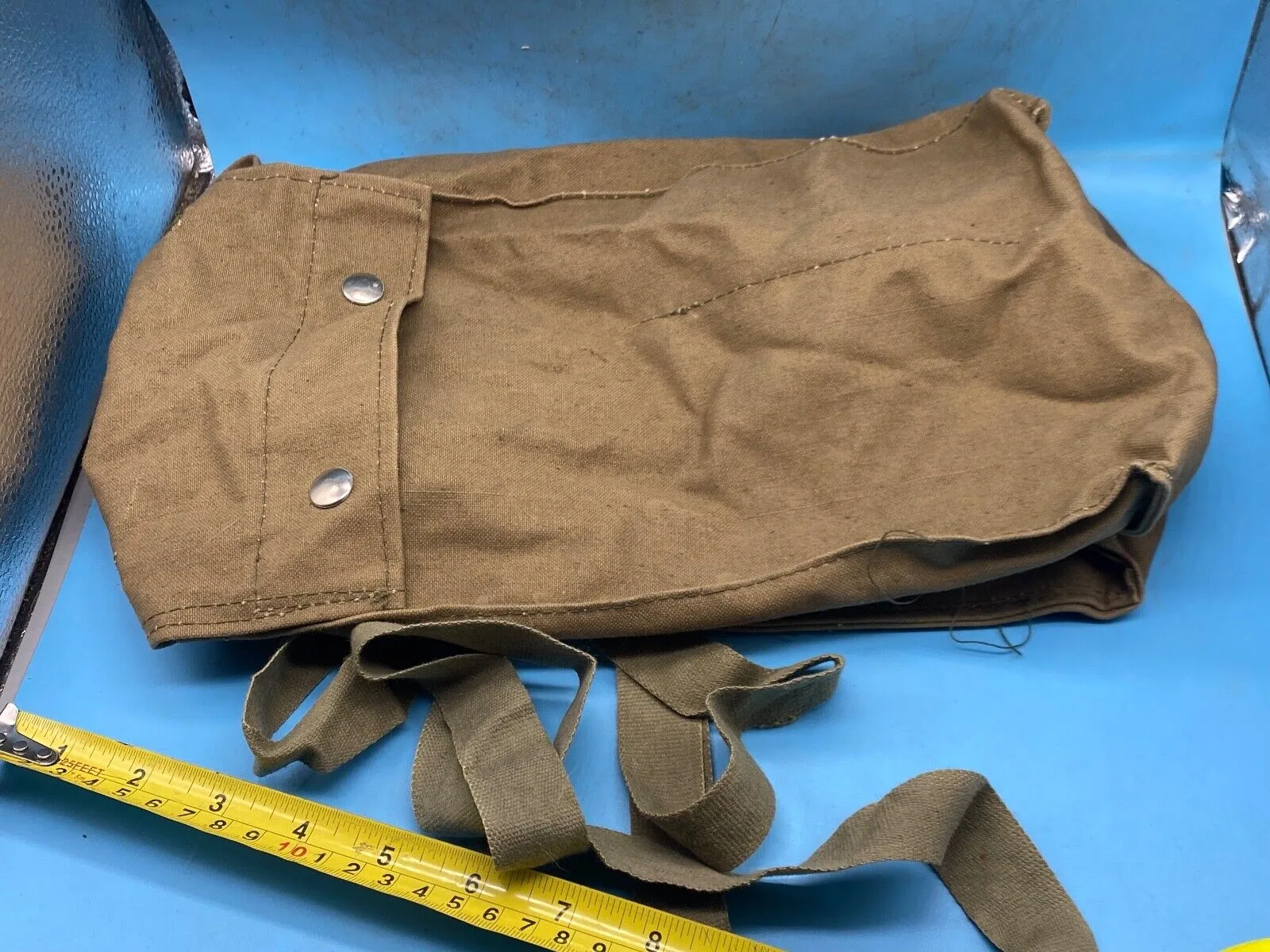 Original Post WW2 Italian Army Canvas Gas Mask Bag