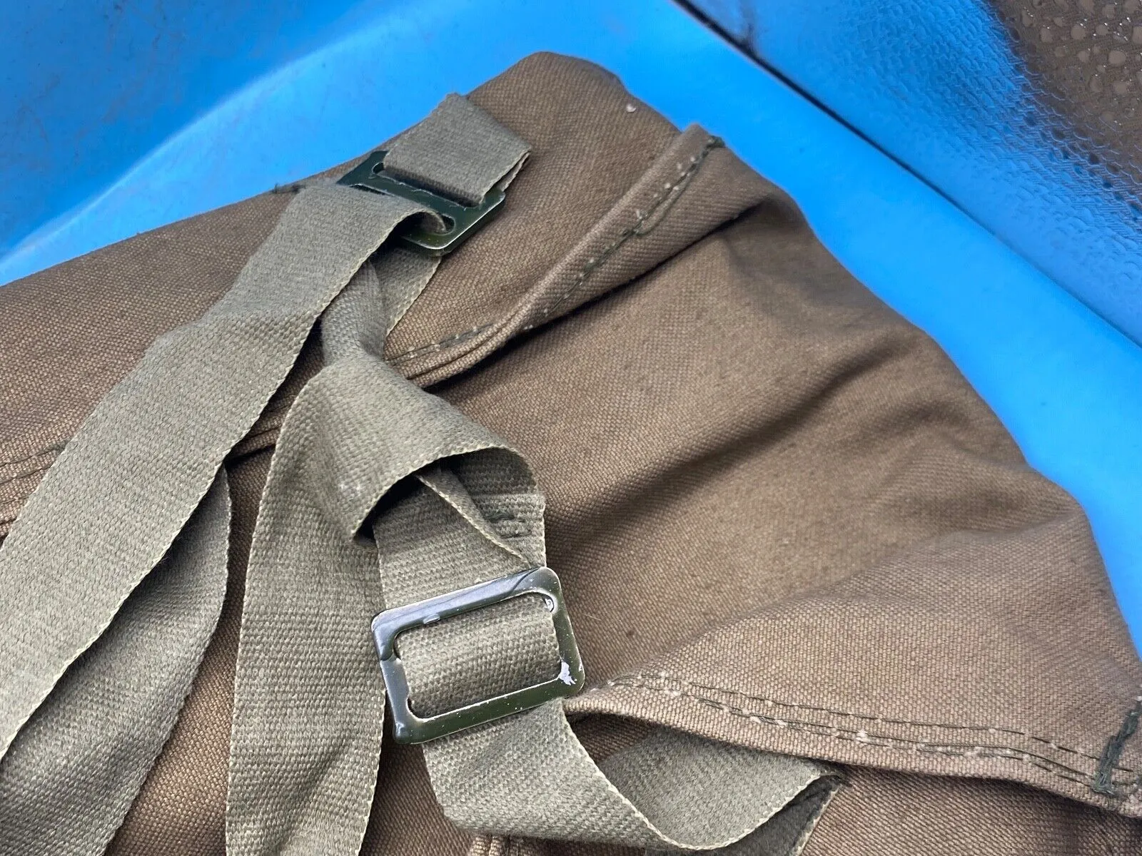 Original Post WW2 Italian Army Canvas Gas Mask Bag