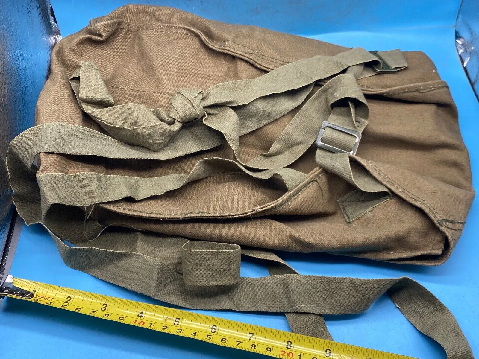 Original Post WW2 Italian Army Canvas Gas Mask Bag