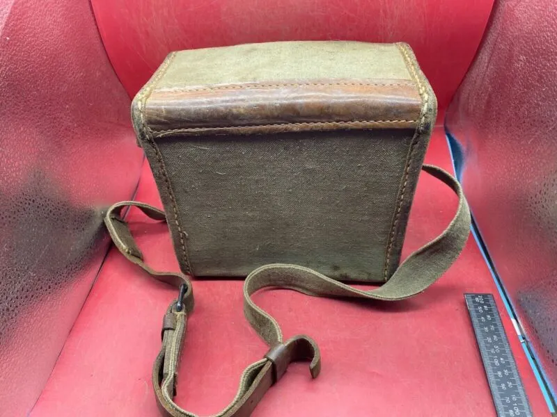 Original WW2 Era Canvas & Leather Field Equipment Carrying Bag - Swiss, Ital