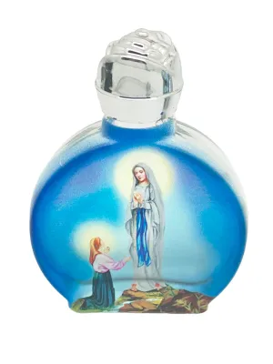 Our Lady of Lourdes Glass Holy Water Bottle