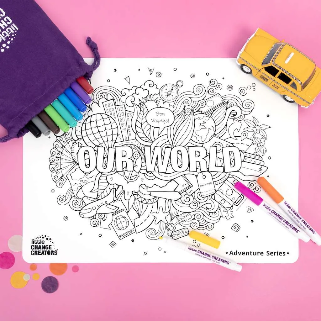 Our World - Reusable Colouring & Doodle Mat - 3 