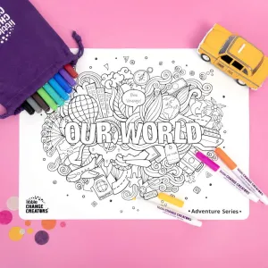 Our World - Reusable Colouring & Doodle Mat - 3 