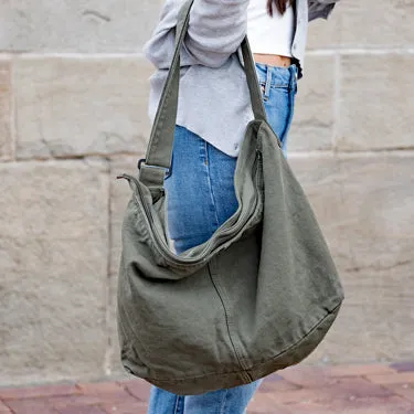 Oversize Canvas Messenger Bag