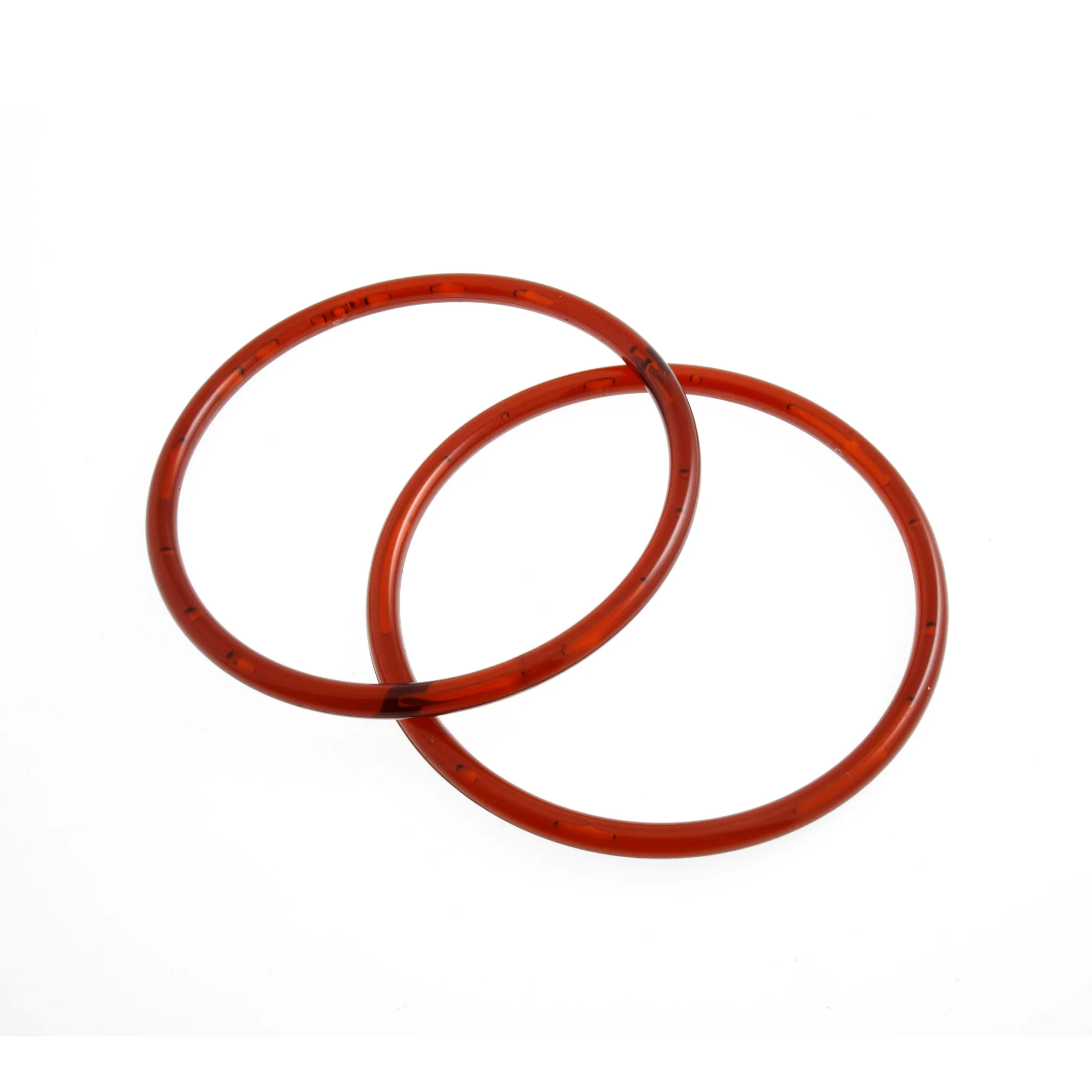 Pair Of Round Shaped Bag Handle For Bag Making 13cm - Amber