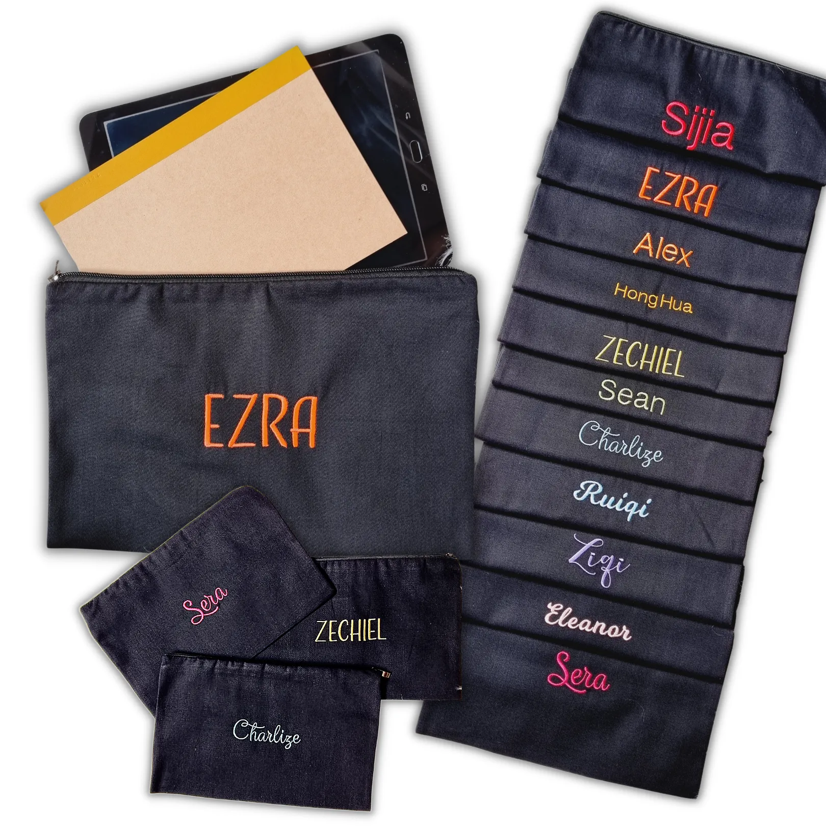 [PARTY PACK] Canvas Zip Pouch - BLACK