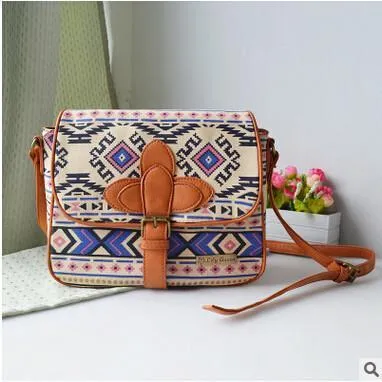 Patterned Canvas Shoulder Bag