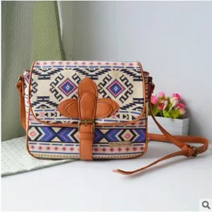 Patterned Canvas Shoulder Bag