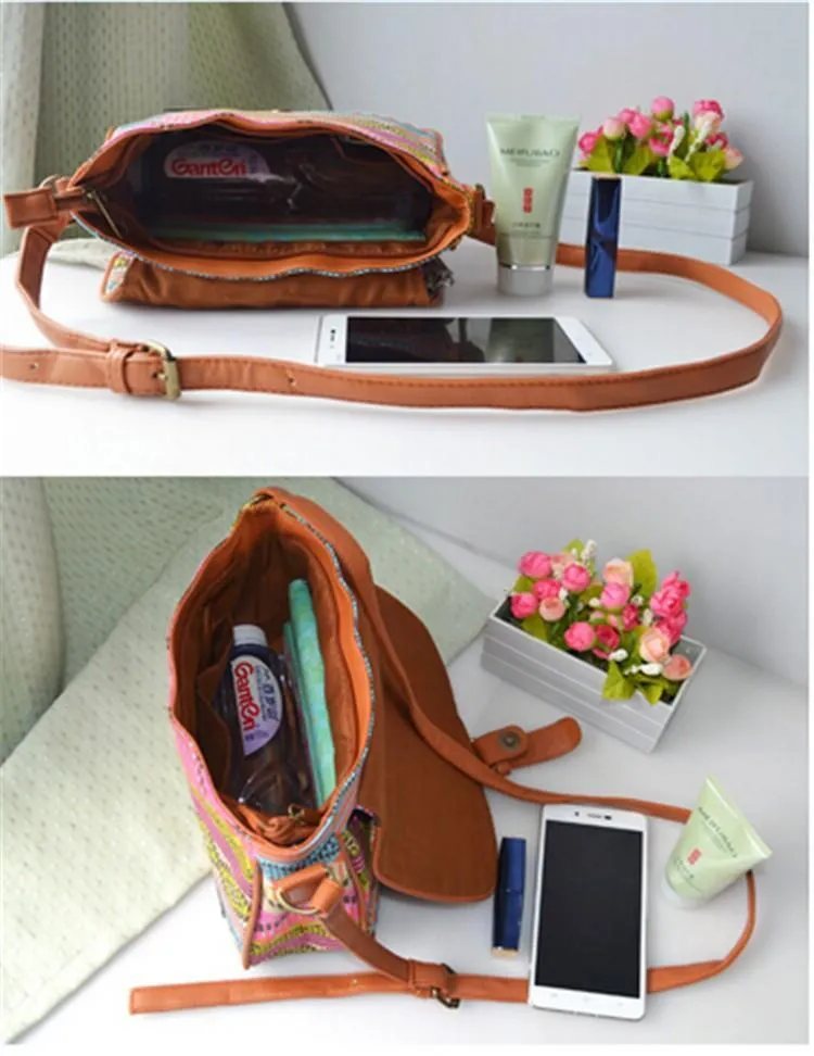 Patterned Canvas Shoulder Bag