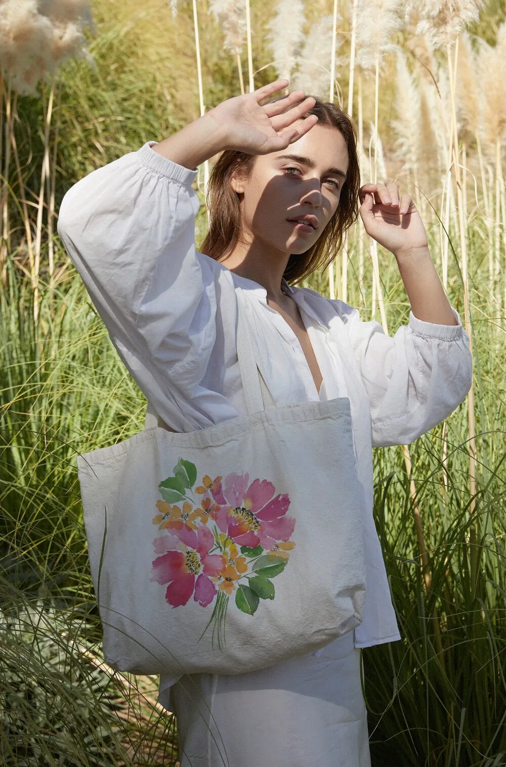 PEONY BOUQUET CANVAS BAG