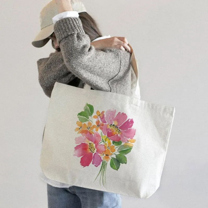 PEONY BOUQUET CANVAS BAG