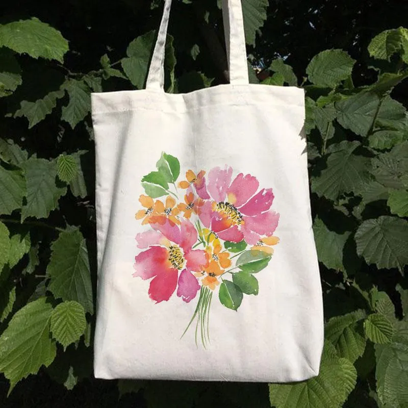 PEONY BOUQUET CANVAS BAG