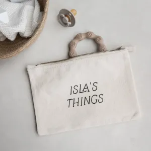 Personalised baby changing bag pouch