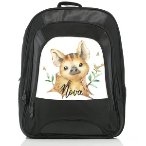 Personalised Rucksack with Wild Boar Piglet with Bird and Bees and Cute Text