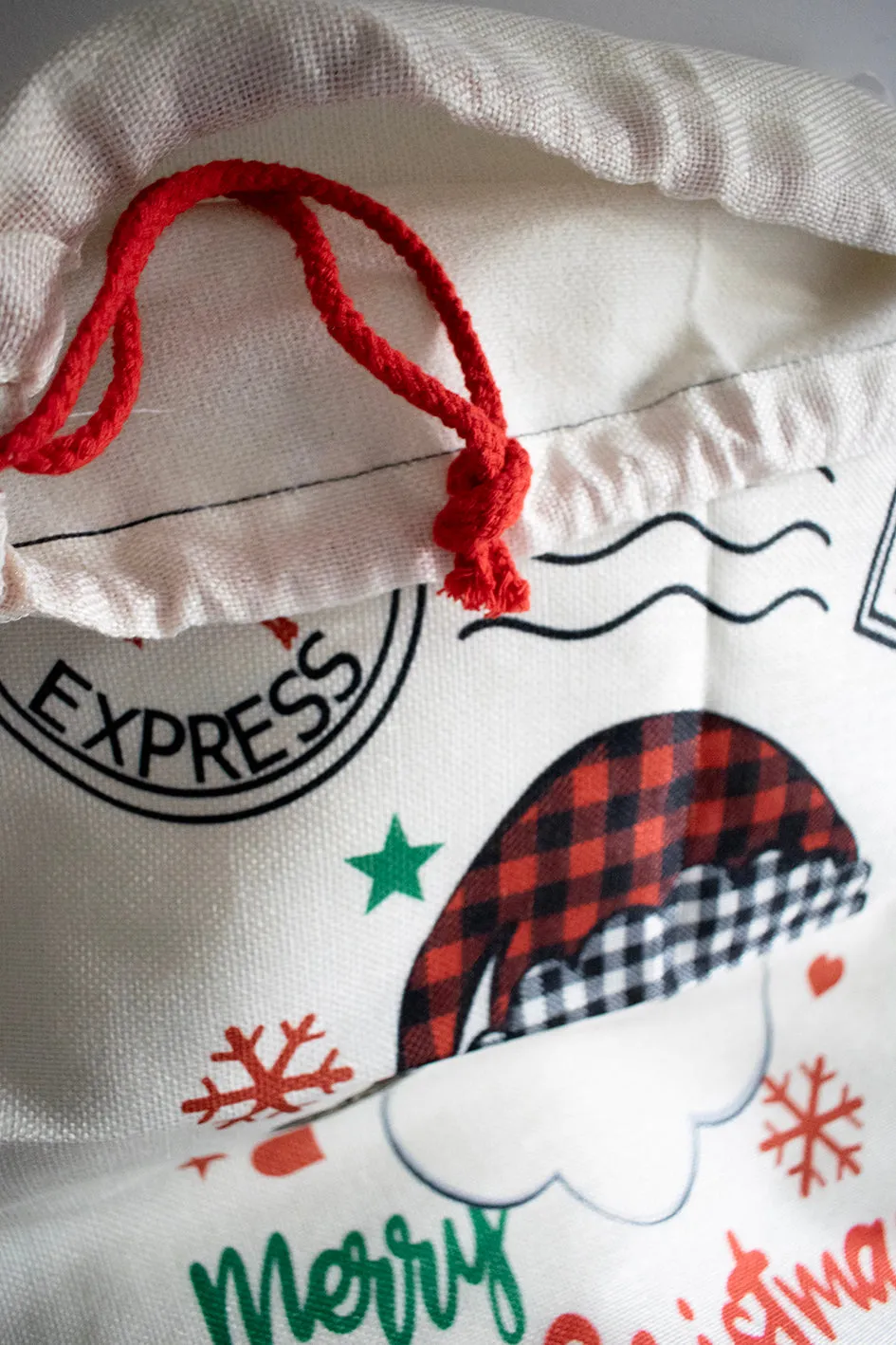 Personalised Santa Face Christmas Sack