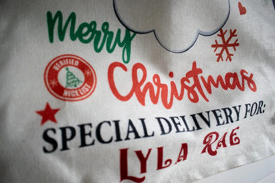 Personalised Santa Face Christmas Sack