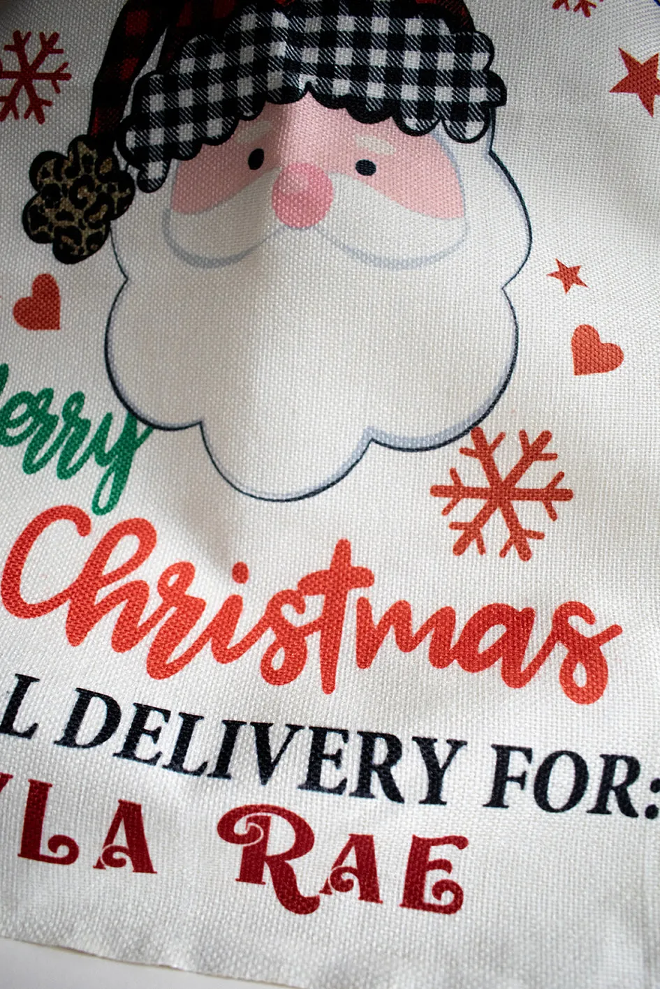 Personalised Santa Face Christmas Sack