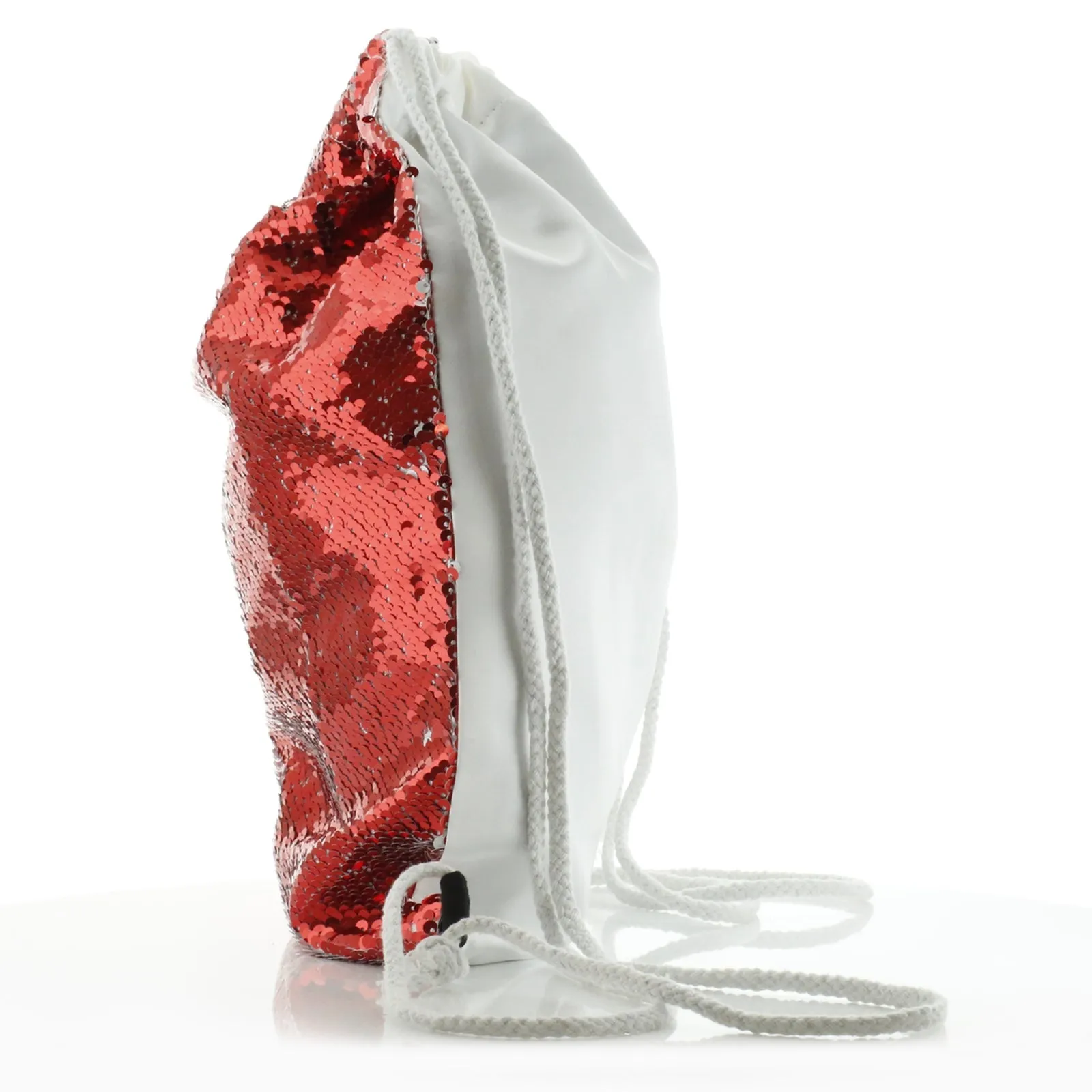 Personalised Sequin Drawstring Backpack with Monkey Pink Bows and Cute Text