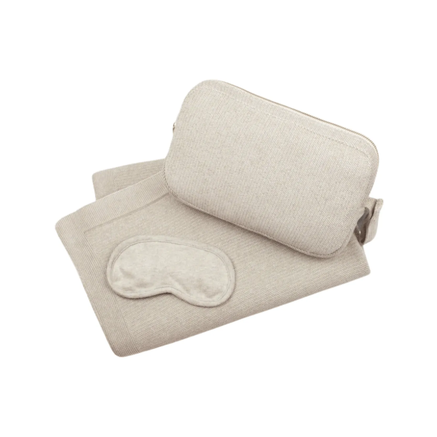Personalized Adult Travel Set Beige 3 Piece Knitted