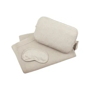 Personalized Adult Travel Set Beige 3 Piece Knitted