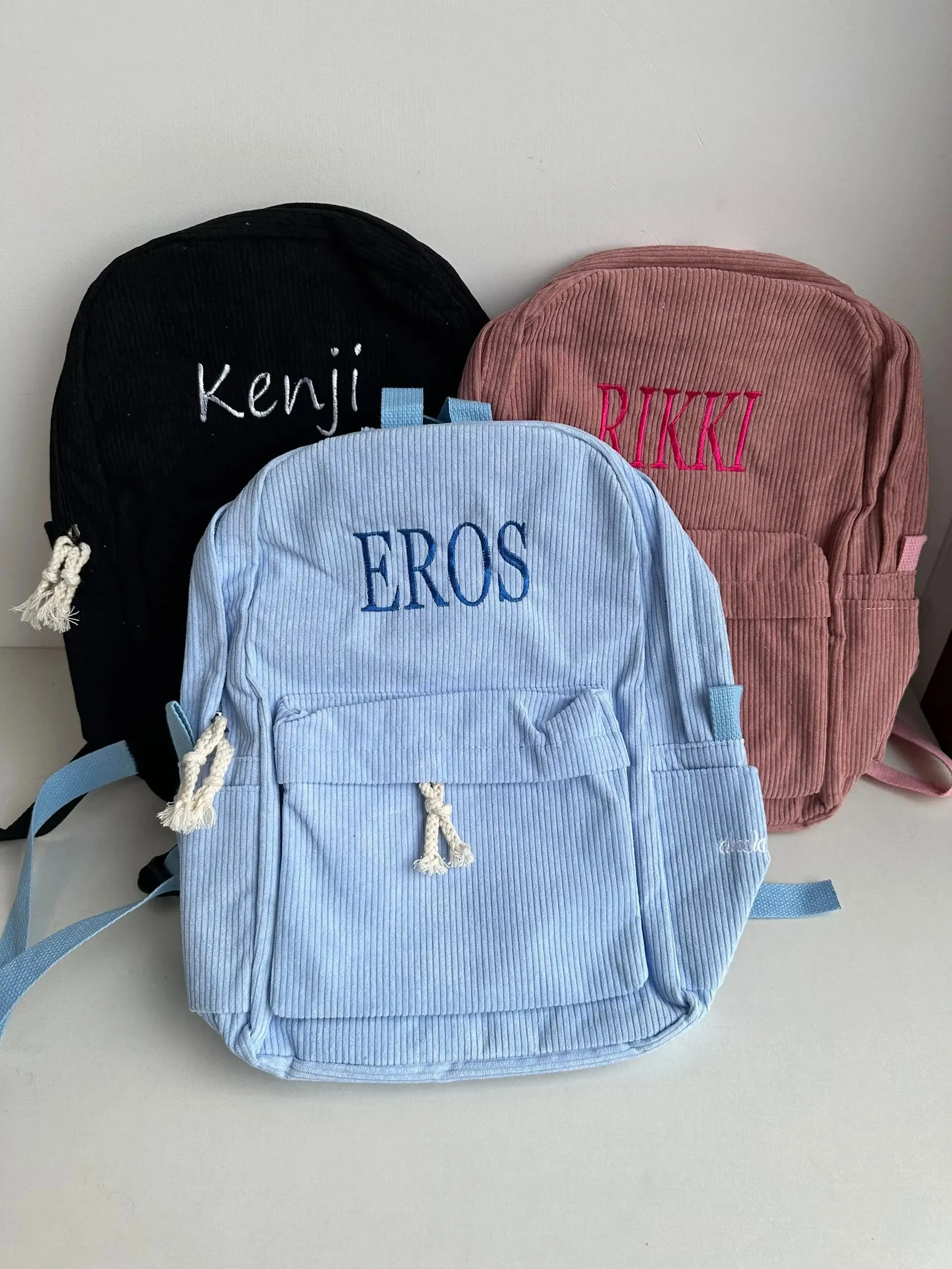 Personalized Embroidered Kids Corduroy Backpack