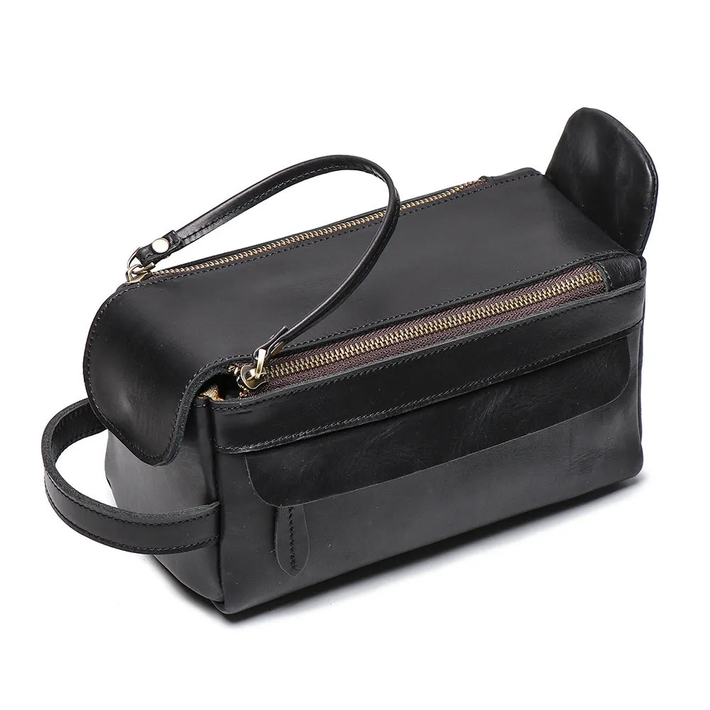 Personalized Groomsmen Gift Men Leather Toiletry Bag Monogram Leather Dopp Kit