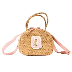 Personalized Varsity Letter Straw Backpack